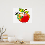 Poster Pomme et ver, retour à l'école (Cuisine)