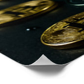 Poster Pomme Martini verre avec Bitcoin flottant Art (Coin)