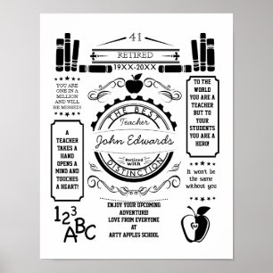 Poster Pomme personnalisée d'affiche de retraite de