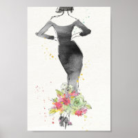 Pomme sauvage | Croquis de robe florale chic