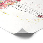 Poster Pomme sauvage | Dessin de robe florale glamour (Coin)