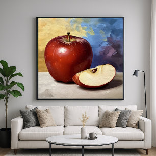 Poster Pomme Slice - Style peint Art de la vie morte