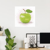 Poster pomme verte (Bureau à domicile)