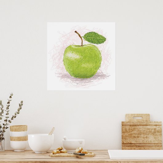 Poster pomme verte (Cuisine)