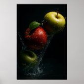 Poster Pommes à l'eau - Photographie de fruits Mur Art (Devant)
