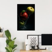 Poster Pommes à l'eau - Photographie de fruits Mur Art (Bureau à domicile)