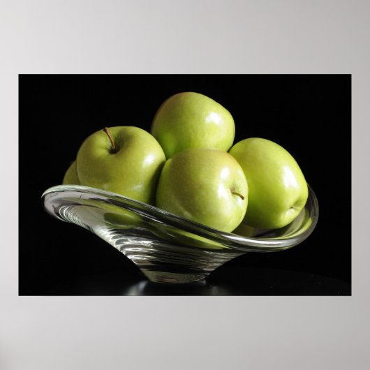 Poster Pommes dans un bol de verre (Devant)