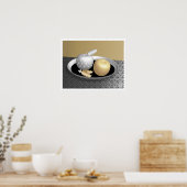 Poster Pommes d'or et d'argent sur une plate-forme d'arge (Cuisine)