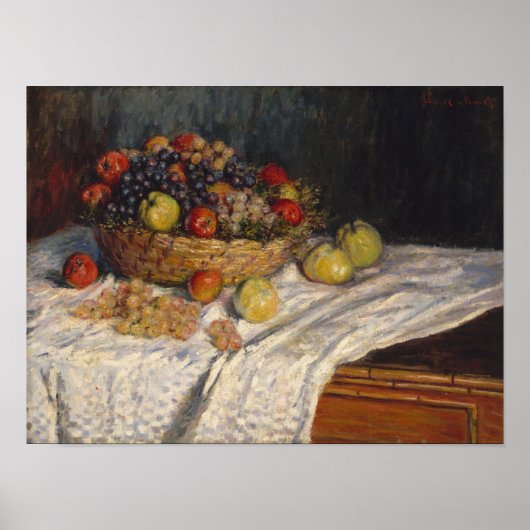 Poster Pommes et raisins (Devant)