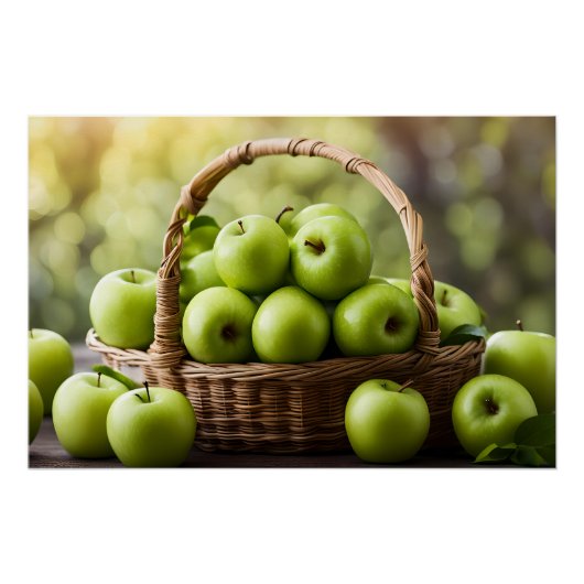 Poster Pommes Granny Smith (Devant)