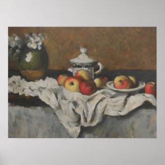 Poster Pommes imprimées de cuisine agricole - vie morte