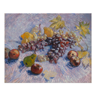 Poster Pommes, poires, citrons et raisins   Oeuvre vintag