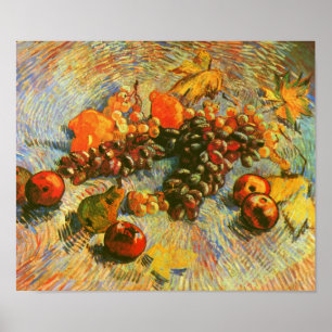 Poster Pommes poires citrons et raisins Van Gogh Art