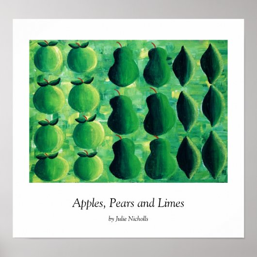 Poster Pommes, poires et limes (Devant)