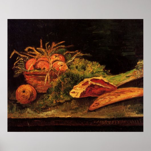 Poster Pommes, Viande et rouleau par Vincent van Gogh (Devant)