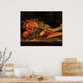 Poster Pommes, Viande et rouleau par Vincent van Gogh (Cuisine)