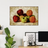 Poster Pommes vintages et Oranges (Bureau à domicile)