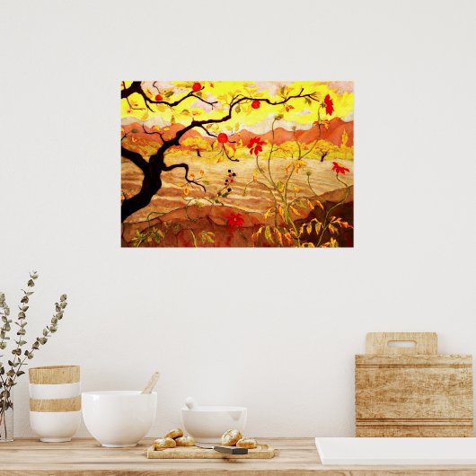 Poster Pommier aux fruits rouges - oeuvre Paul Ranson (Cuisine)