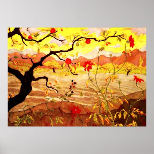 Poster Pommier aux fruits rouges - oeuvre Paul Ranson (Devant)