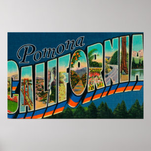 Poster Pomona, Californie - Scènes de grandes lettres