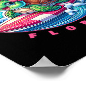 Poster Pompano Beach Floride Jolie Fille de Surf Tortue d (Coin)