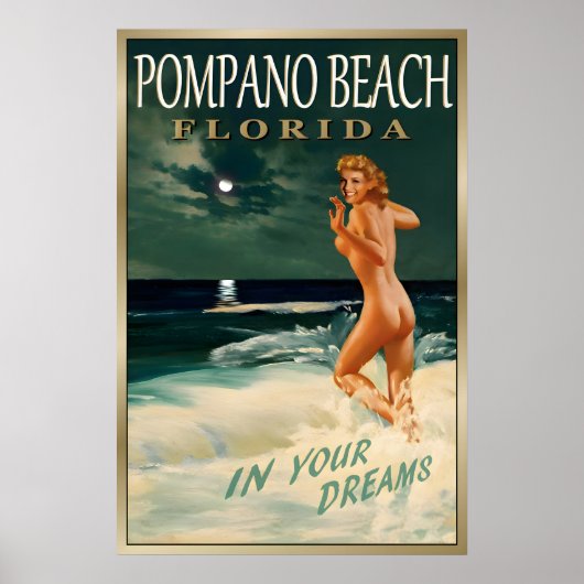 Poster Pompano Beach FLORIDE Original Marilyn Monroe (Devant)