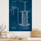 Poster Pompe à bière Blueprint (Cuisine)
