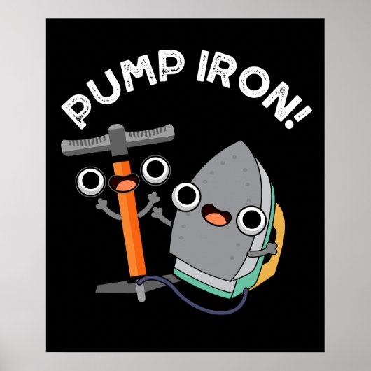 Poster Pompe Fer amusant Exercice Pun Dark BG (Devant)