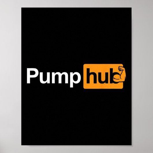 Poster Pompe Hub Funny Bodybuilding Poids Design (Devant)