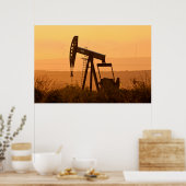 Poster Pompe jack pompant de l'huile au Texas occidental, (Cuisine)
