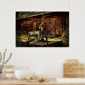 Poster Pompe rustique à eau et étable (Cuisine)