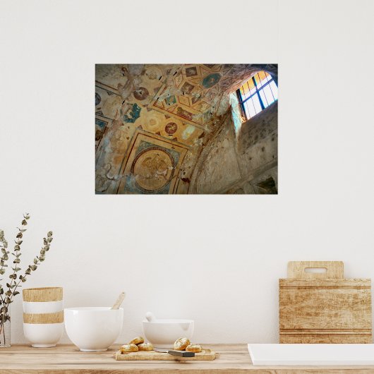 Poster Pompéi, Muraux sur un plafond voûté (Cuisine)