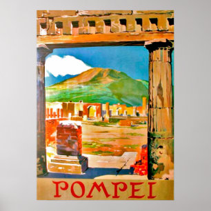 Poster Pompéi, site archéologique, Italie