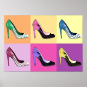 Poster Pompes Stiletto Pop Art / Chaussures / talons haut (Devant)