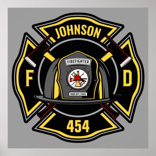 Poster Pompier AJOUTER LE NOM L'équipe de Secourt du serv (Devant)