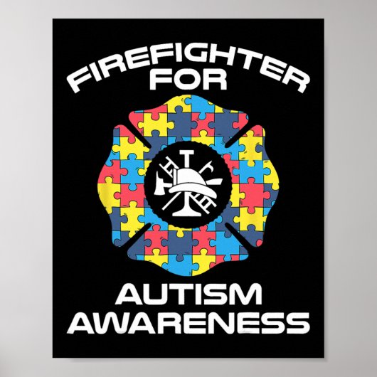 Poster Pompier Autisme Apparel - Meilleurs Pompiers Des (Devant)