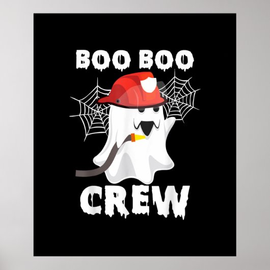 Poster Pompier Boo Boo Crew Halloween fantôme pompier (Devant)