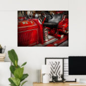 Poster Pompier - Camion de pompiers n°3 (Bureau à domicile)