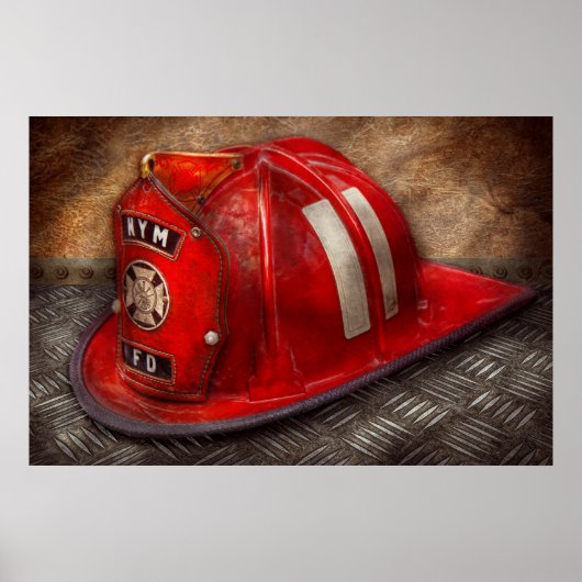 Poster Pompier - Casquette - Un rêve d'enfance (Devant)