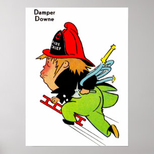 Poster pompier Damper Downe