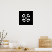 Poster Pompier EMT White (Cuisine)
