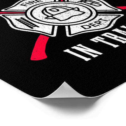 Poster Pompier En Formation Service D'Incendie Ax (Coin)