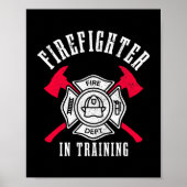 Poster Pompier En Formation Service D'Incendie Ax (Devant)
