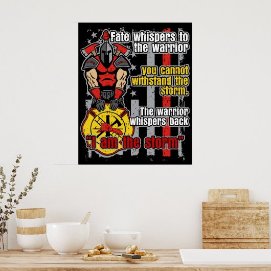 Poster Pompier Je suis la tempête (Cuisine)