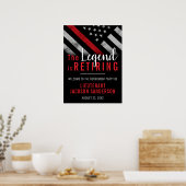Poster Pompier Retraite Ligne Rouge Flag Flaman (Cuisine)