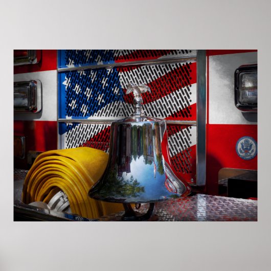 Poster Pompier - Rouge chaud (Devant)
