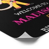 Poster Pompier signe de fête d'accueil Fille Pompier (Coin)