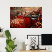 Poster Pompier - Société chimique de mastic (Bureau à domicile)