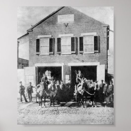 Poster Pompiers avec équipement (Devant)