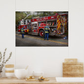 Poster Pompiers - Camion moderne (Cuisine)